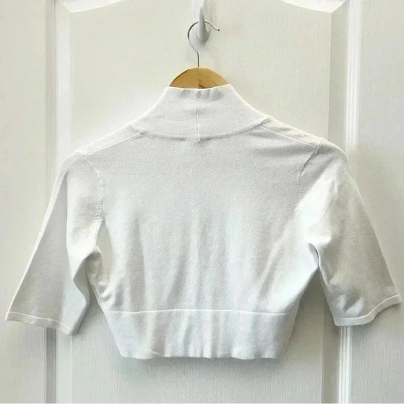 Ricki’s Cropped Cardigan Bolero Shrug Open Front Fitted  Y2K White Size XS - Picture 4 of 9